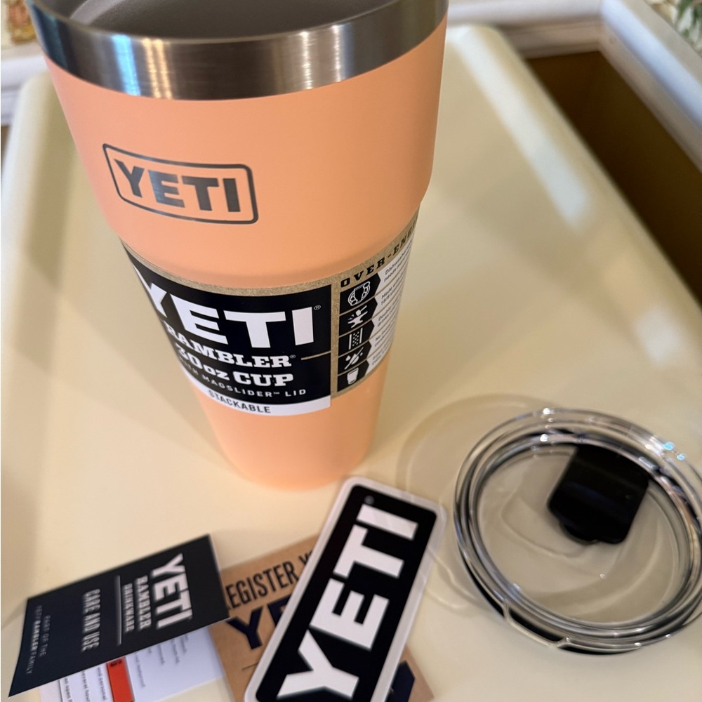 YETI Coral Tumbler with Lid